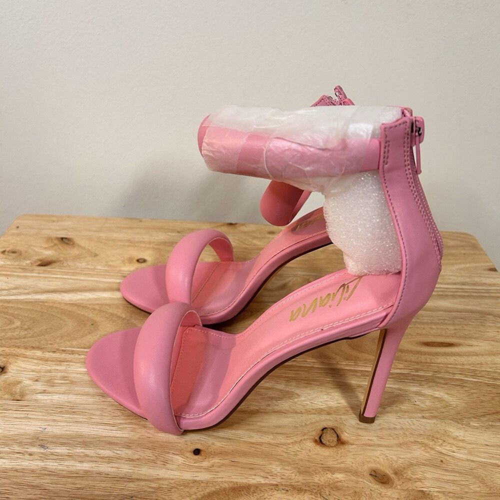 Liliana Tisha-112 Pink Ankle Strap Stiletto Heels Sz 7.5 NIB